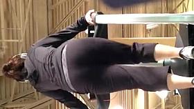 Cute girl working on her butt