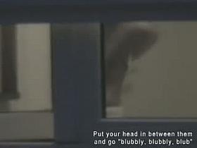Hot babes are being filmed through the window