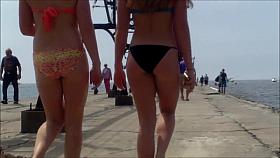 Candid Beach Bikini Ass Butt West Michigan Booty Red 10