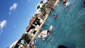 Wife fingers pussy under the shower