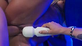 Ebony zappered and fucked in club