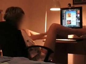 My s ister having fun on webcam