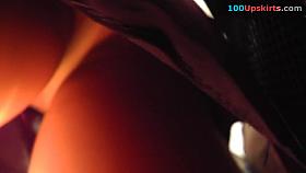 Cute non-professional wears white strap up petticoat