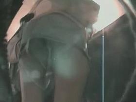 filthy looking from behind upskirt on the promenade