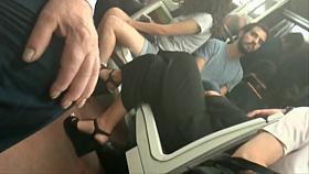 Sexy Brunette In Wedges High Heels