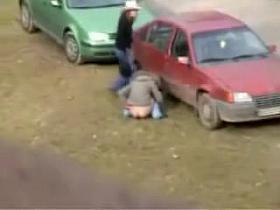 Cute butted amateur pissing on spy cam at the auto