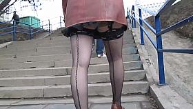 Sexy stockings upskirt