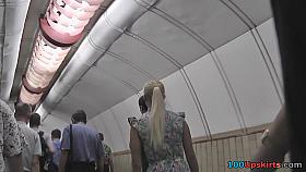 Gorgeous upskirt babe's view can make horny any man