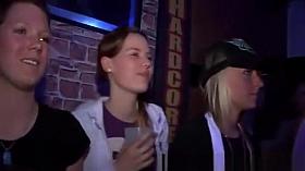 Cfnm girls getting undressed by strippers in an orgy party