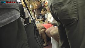 Perfect upskirt scene shows yummy flabby butt