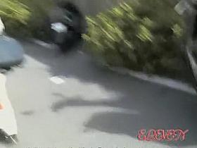 Babe was eating snacks when she was skirt sharked outdoors