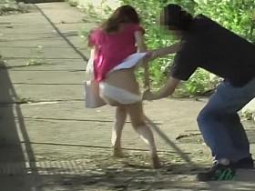 Fancy girl was ripped of her underwear after skirt sharking