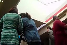 Upskirted buying junk food