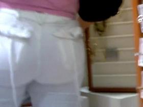 Latina Phat Ass in White Pants