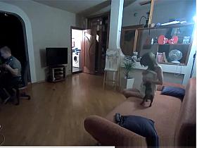 Petite girl taking shower