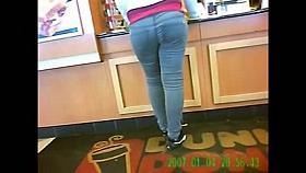 Juicy butt in a coffee shop