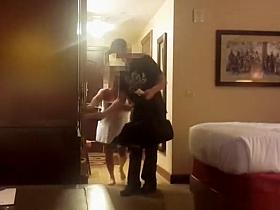 Mature woman and pizza guy