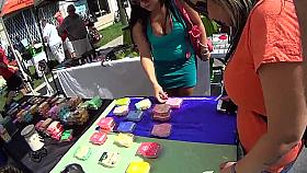 Big Boobs Green Skirt