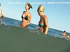 Perfect girl steps out of the water