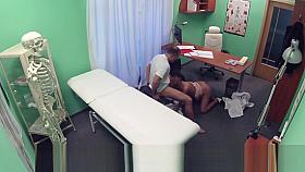 Tanned patient fucks muscular doctor