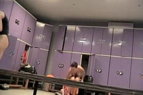 Hot brunette is naked staying far from dressing room spy cam