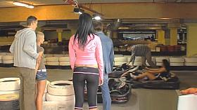 Gamer girls go cart before loser sucks dick