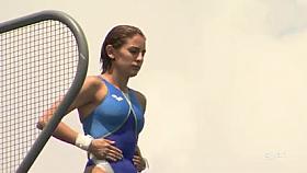 Someone is filming the cleavage of a sexy gal