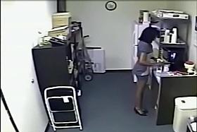 Our nasty secretary likes to drink her own milk