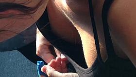 Downbra nipslip of my work colleague