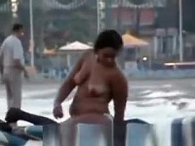 Beach fuck with specatators