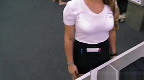 Real pawnshop babe doggystyled for quick cash