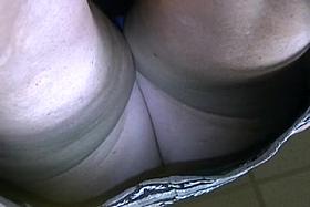 Mature up skirt at starbucks