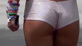 Stunning goddesses wear tight boyshorts at a gathering