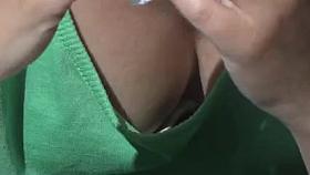 Great downblouse shot of wickedly hot plump breasts