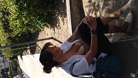 Big boobs sitting down 2