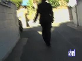 Casual dressed Asian girl got caught in street sharking