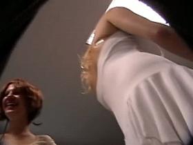 Blonde and redhead models underskirt voyeur videos