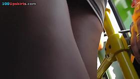 Take a look up taut striped petticoat