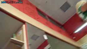 Honey in a shop upskirt