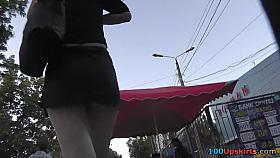 Non-Professional brunette hair and her short short petticoat