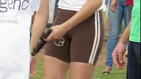 Hawt woman in public park