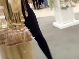 See thru tights show cute undies