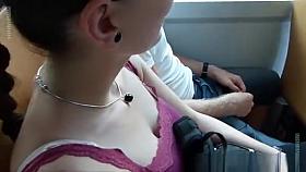 Looking to the neckline pretty girl