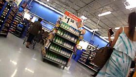 Asian VPL in blue dress