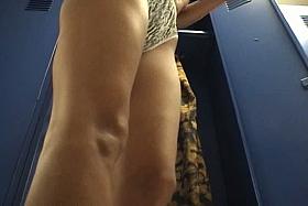 Voyeur video stripping blonde