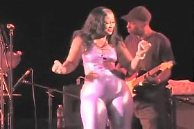 Big black asses in shiny spandex look hot