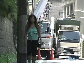 Cute Asian babe gets sharked in public