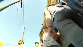 Best Upskirt Video Hot Girl in Tight Short Jeans Shows Ass