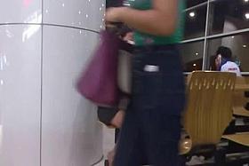 Candid Asian Sexy Legs and Feet In Nylons (Quick)