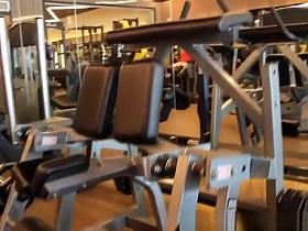 Fit chick in tight sports outfit